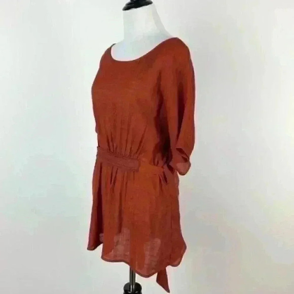 Forever 21 top sz L burnt orange lightweight boho - Picture 6 of 8